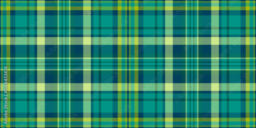 Elegance plaid textile fabric, intense background check vector. Handmade pattern tartan seamless texture in teal and cyan colors. Elegance plaid textile fabric, intense background check vector. Handmade pattern tartan seamless texture in teal and cyan colors.