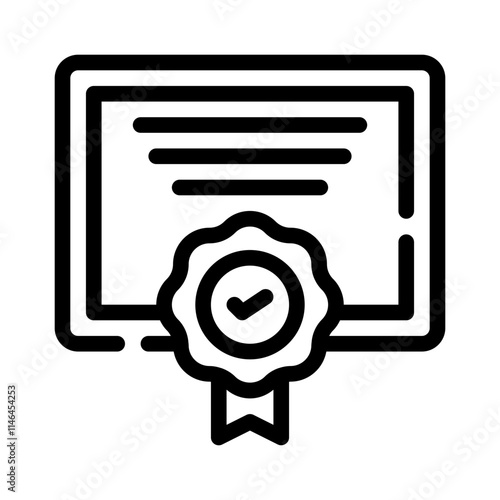 certificate line icon