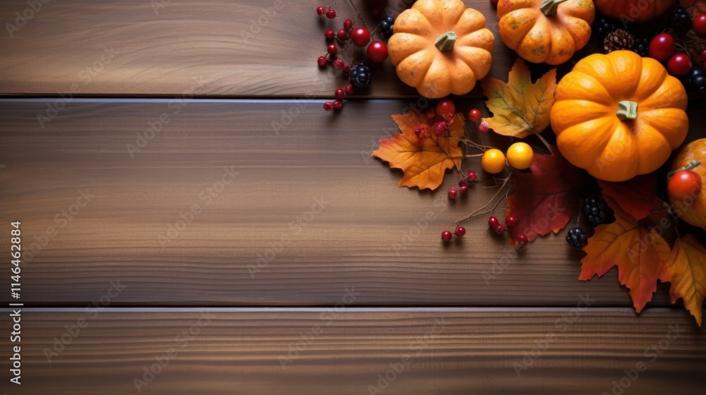 Vibrant Autumn Pumpkin Arrangement with Colorful Leaves and Berries on Rustic Wooden Surface for Seasonal Decor and Wallpaper Vibrant Autumn Pumpkin Arrangement with Colorful Leaves and Berries on Rustic Wooden Surface for Seasonal Decor and Wallpaper