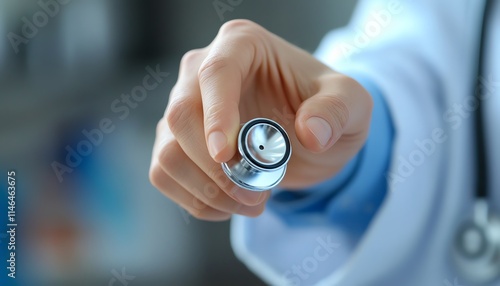 Hand picking a healthcare icon, representing health insurance and access to medical services, promoting health and welfare with ample copy space photo