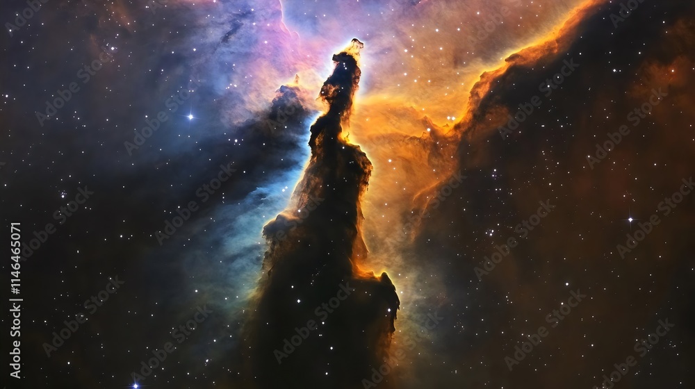 Fototapeta premium Cosmic Nebula Star Formation Celestial Wonders Astronomical Phenomena Deep Space Exploration Stunning Colors