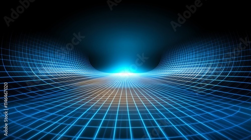 Abstract Digital Grid Futuristic Cyberspace Highway