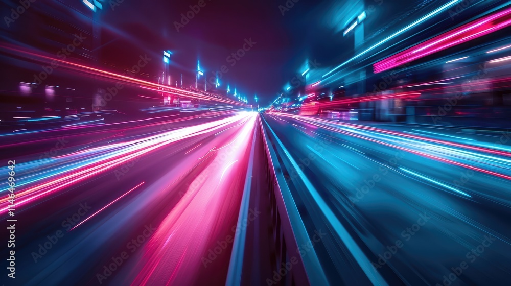 Abstract neon lines creating a sense of speed Abstract neon lines creating a sense of speed