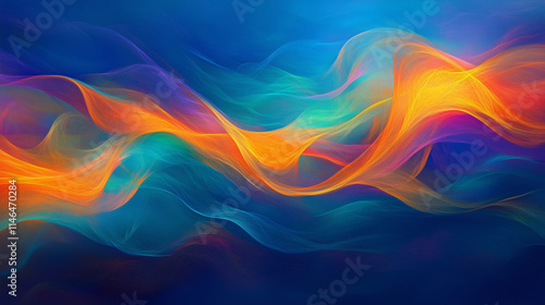 Abstract background with glowing colorful lines - ai generative
