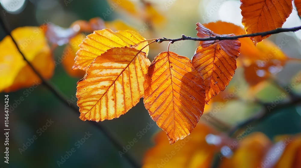 Obraz premium autumn nature, colorful leaves, trees, crisp air, forest, peaceful, fall