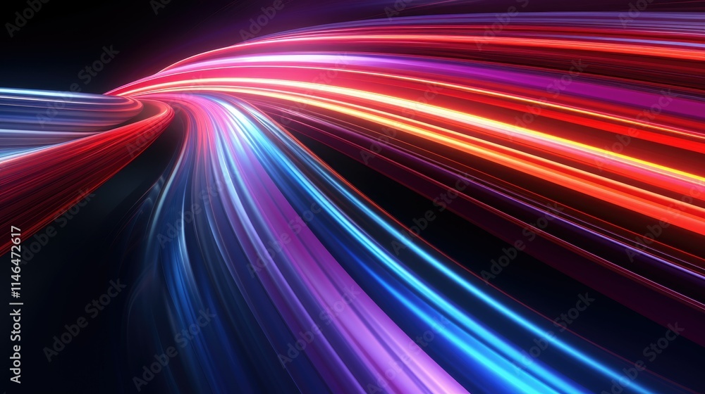 Abstract neon lines creating a sense of speed Abstract neon lines creating a sense of speed