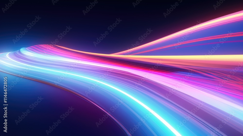 Naklejka premium Abstract neon lines creating a sense of speed