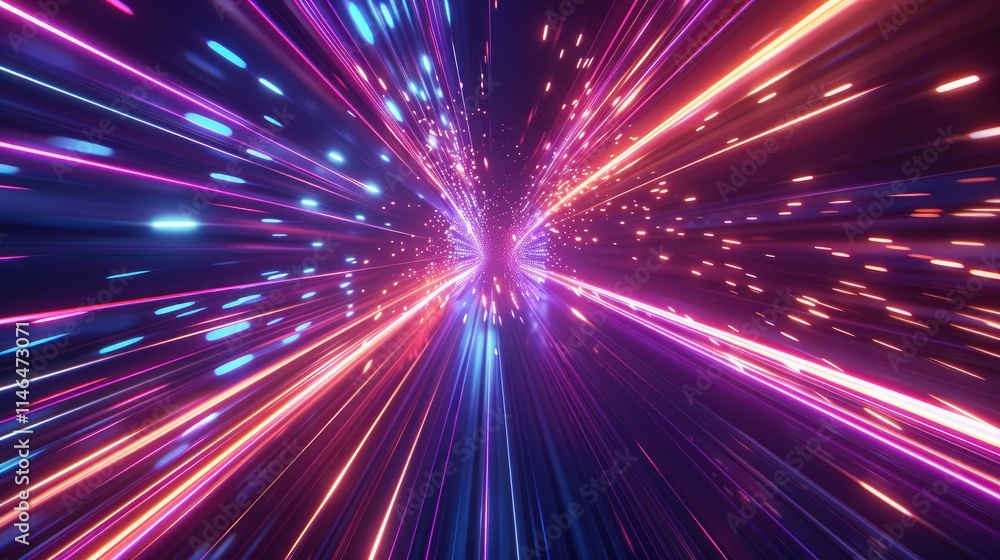 Abstract neon lines creating a sense of speed Abstract neon lines creating a sense of speed