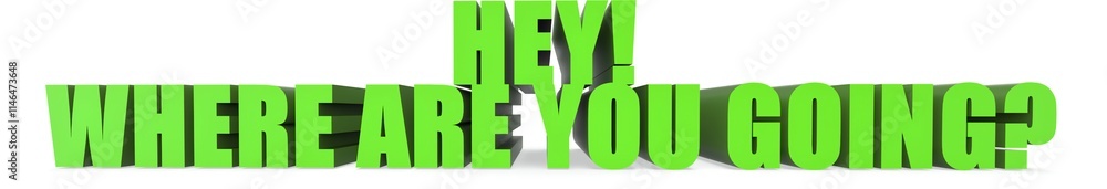 Obraz premium Hey! Where Are You Going?, 3d text