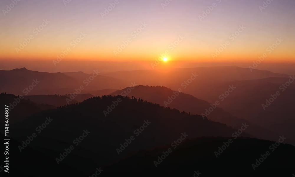 Majestic Sunset over the Mountain Ranges Majestic Sunset over the Mountain Ranges