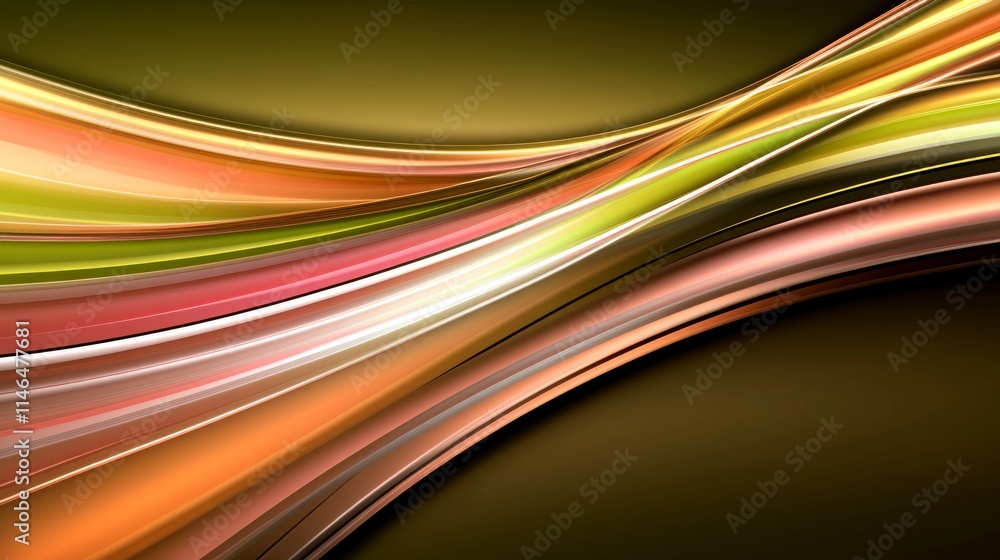 Abstract Swirling Hues Golden Orange and Green Wave Abstract Swirling Hues Golden Orange and Green Wave