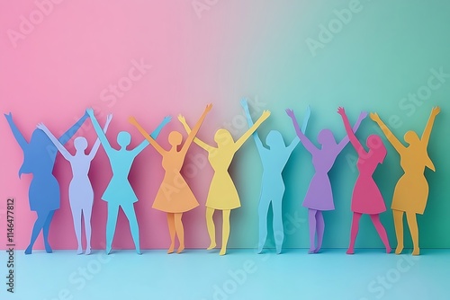 Happy Women Community Paper Cutouts photo