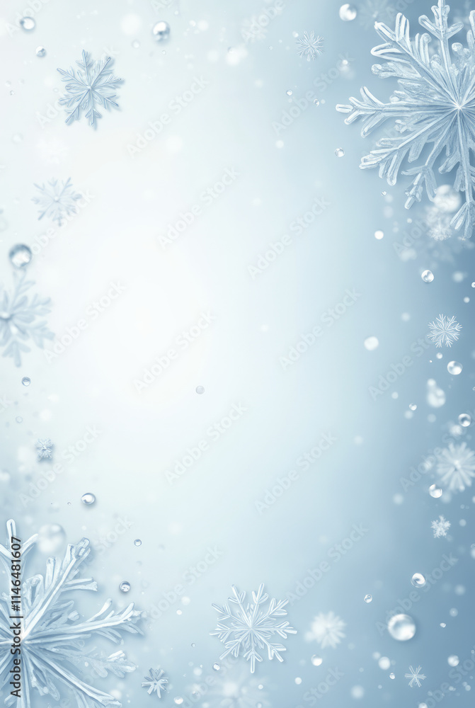 Christmas Card - Floating Snowflakes with Soft, Transparent Design Christmas Card - Floating Snowflakes with Soft, Transparent Design