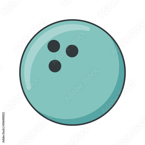 Simple bowling ball vector illustration, bowling balll vector in flat-line art style perfect for sport project needed photo