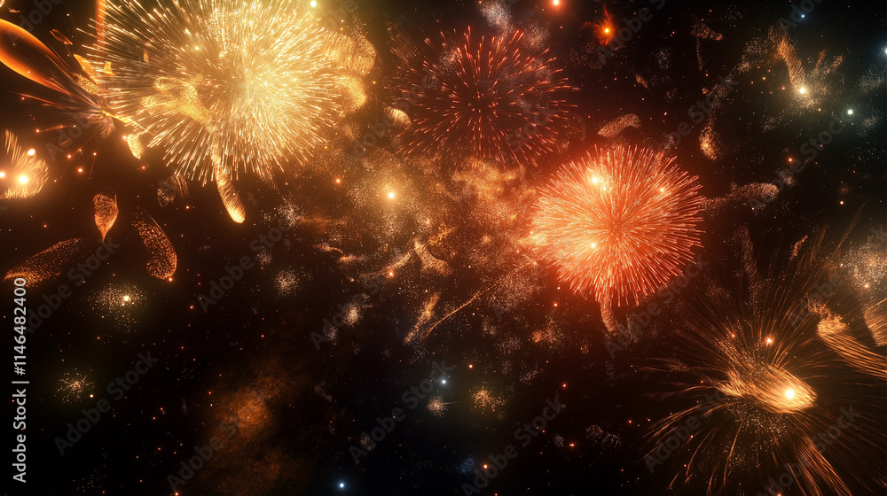 Fototapeta premium Fireworks at night