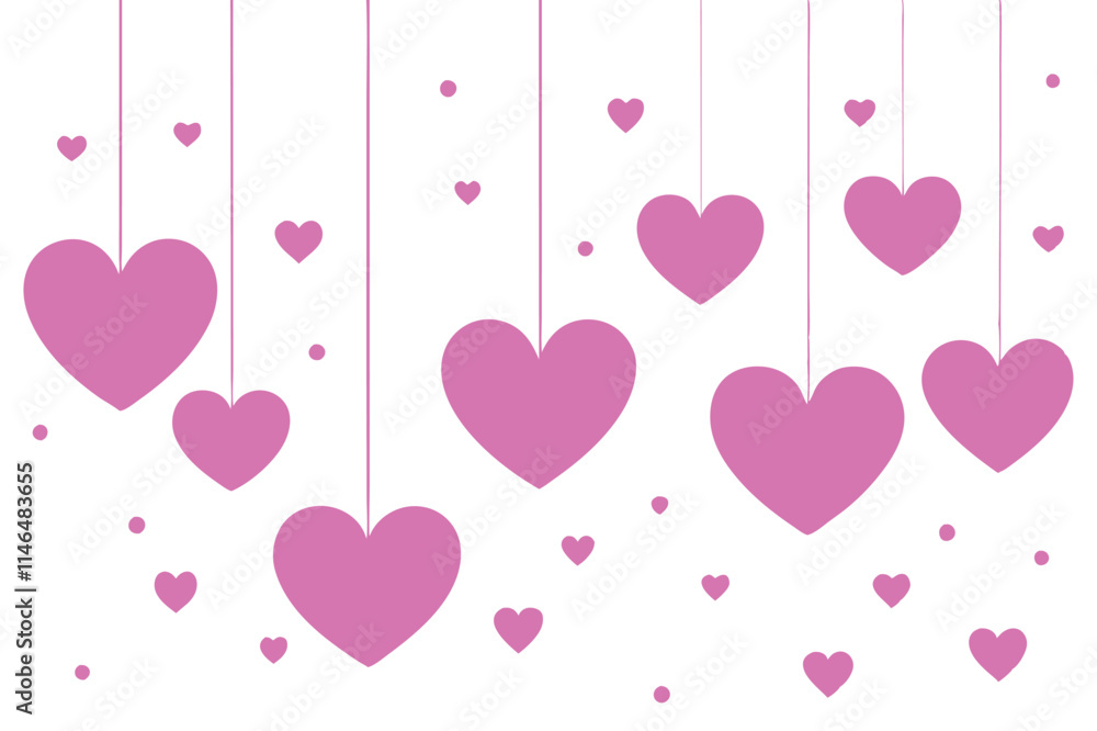 Valentine's paper hearts Romantic Design Event Banner Gift Symbol Background Valentine's paper hearts Romantic Design Event Banner Gift Symbol Background