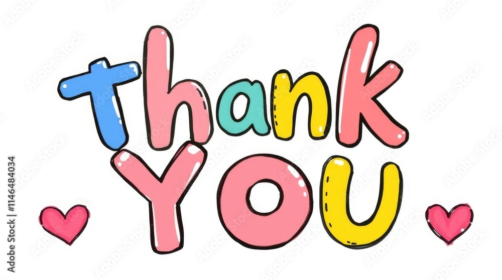 A cheerful thank you banner showcases vibrant letters in various colors, perfect for expressing gratitude at events, gatherings, or personal celebrations A cheerful thank you banner showcases vibrant letters in various colors, perfect for expressing gratitude at events, gatherings, or personal celebrations