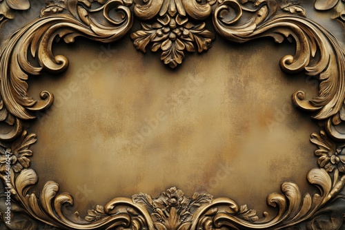 Ornate gold frame with intricate carved floral patterns