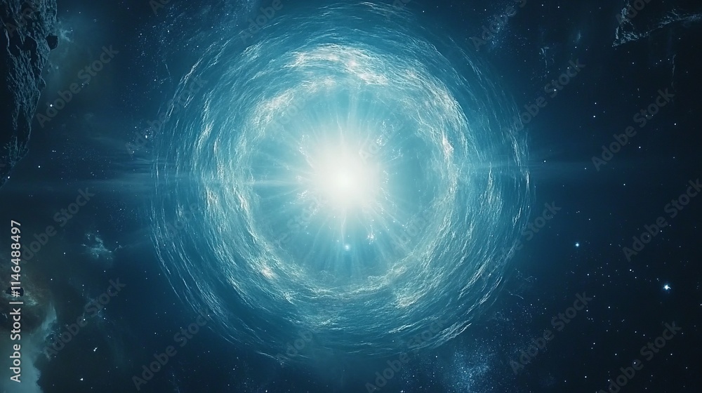 Obraz premium Celestial Vortex A Cosmic Energy Burst in Deep Space