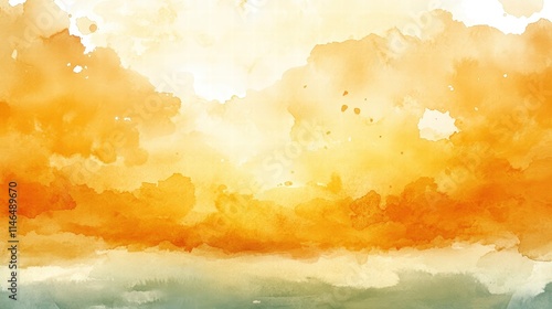 Soft Yellow Watercolor Background Featuring Abstract Chaos and Harmonious Blending of Colors for Creative Designs