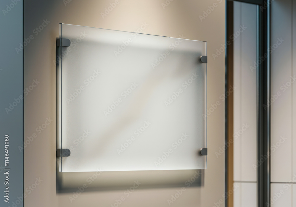 Modern glass display panel mounted on a wall in a stylish indoor setting showcasing contemporary design elements Modern glass display panel mounted on a wall in a stylish indoor setting showcasing contemporary design elements