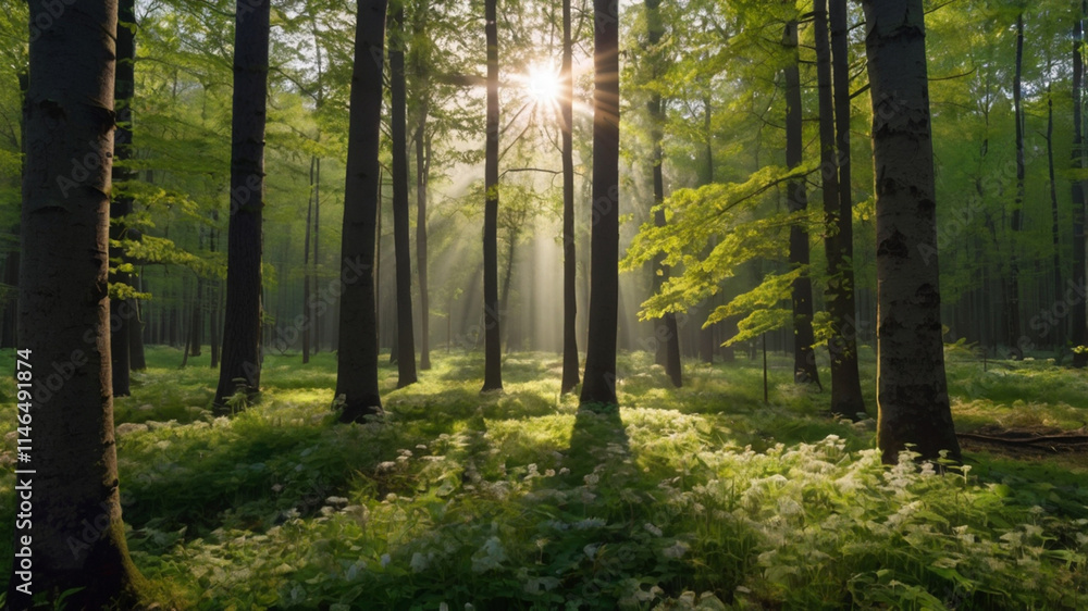 Obraz premium morning in the forest