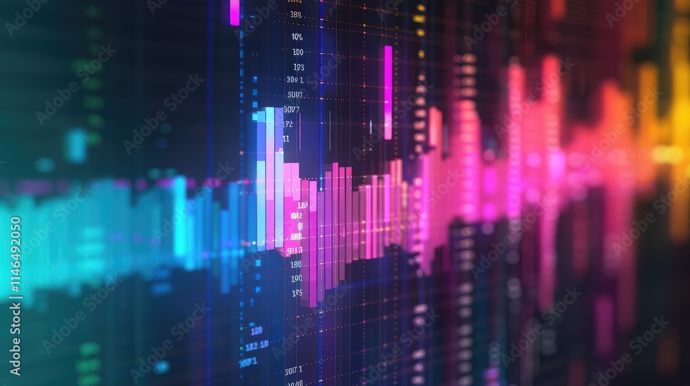 Vibrant Digital Data Analysis Display Vibrant Digital Data Analysis Display