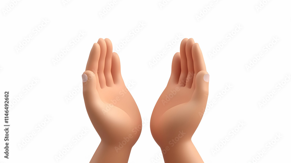 Obraz premium 3D Cartoon Hands Open Upward