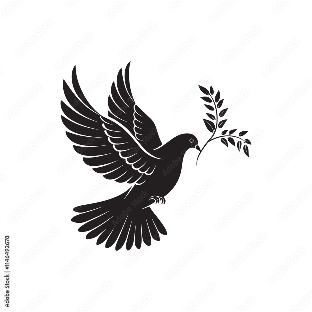 peace bird silhouette vector logo design peace bird silhouette vector logo design