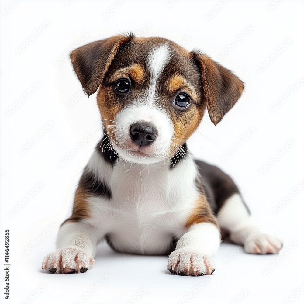 Jack Russell puppy Dog on white background Jack Russell puppy Dog on white background