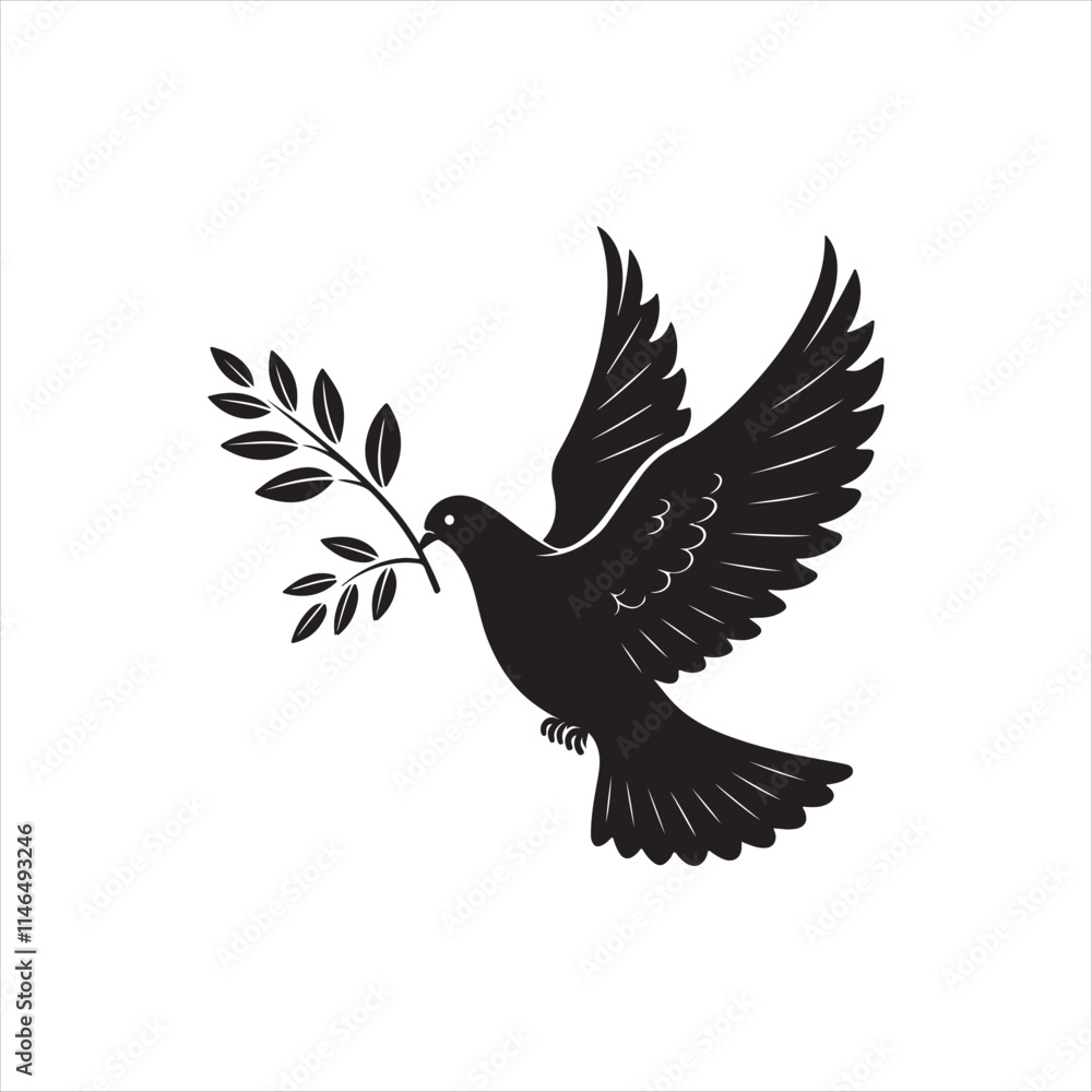 Fototapeta premium peace bird silhouette vector logo design