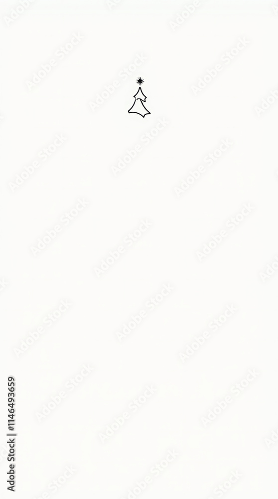Christmas Card - Minimalist Line Art Christmas Tree Christmas Card - Minimalist Line Art Christmas Tree