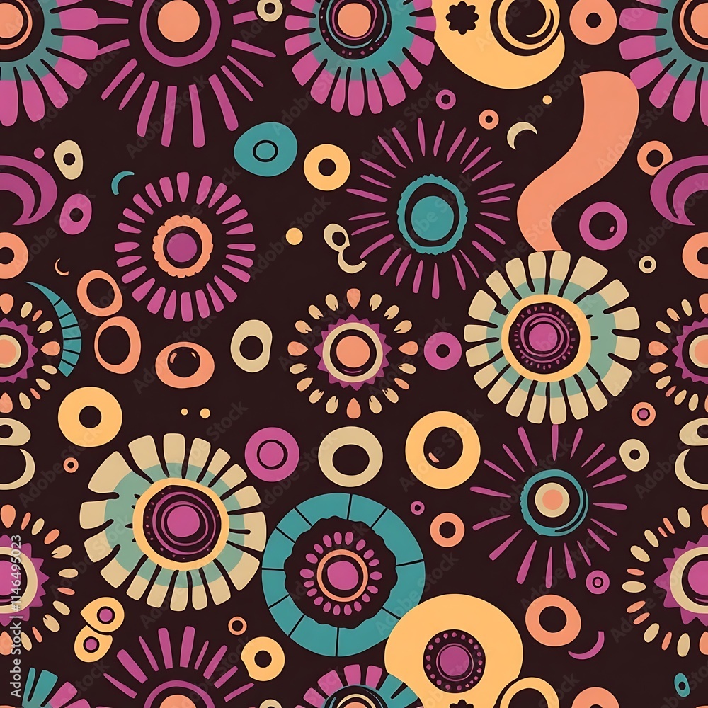 Abstract Floral Circles Pattern Abstract Floral Circles Pattern