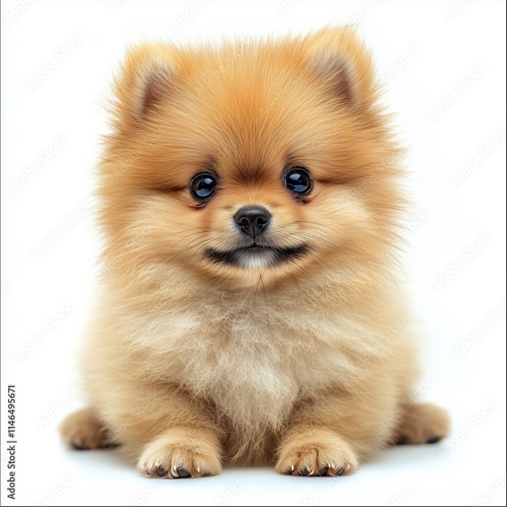Obraz premium Pomeranian puppy Dog on white background