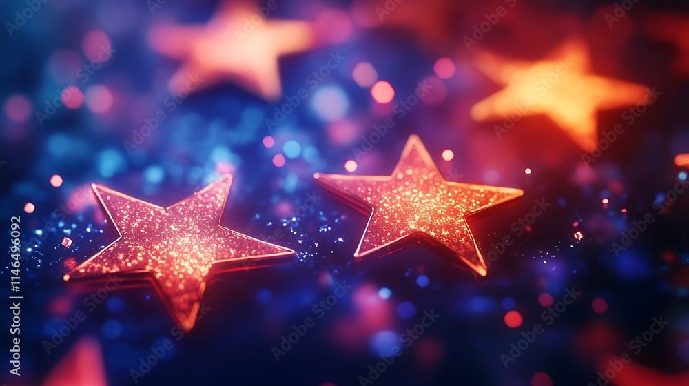 Shimmering stars in a colorful night sky digital art abstract Shimmering stars in a colorful night sky digital art abstract