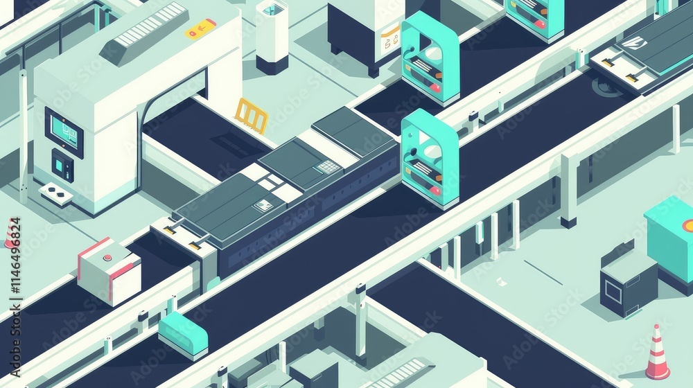 Futuristic Automated Factory Production Line Futuristic Automated Factory Production Line
