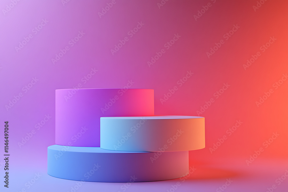 Colorful Geometric Display Podiums Colorful Geometric Display Podiums