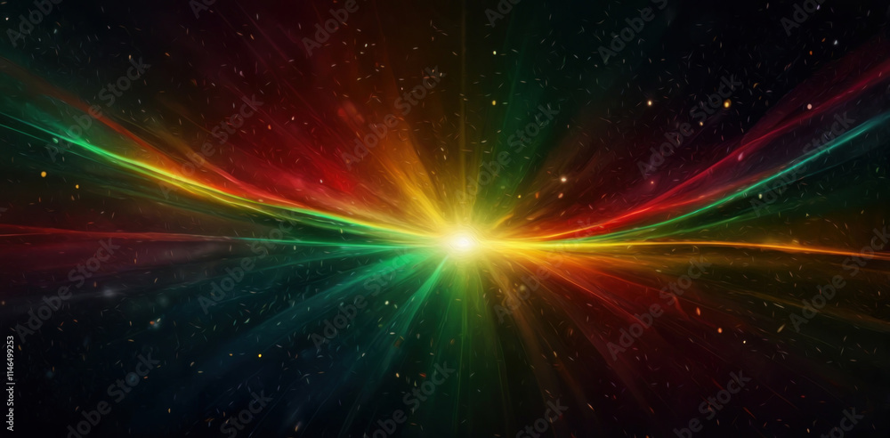 Obraz premium Nebula and galaxies in space, The elements of this image furnished the galaxy abstract wallpaper Background design for Black History Month and juneteenth with red, yellow and green lights and stars. 