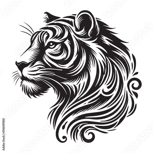 Wallpaper Mural vector silhouette hungry tiger head design Torontodigital.ca