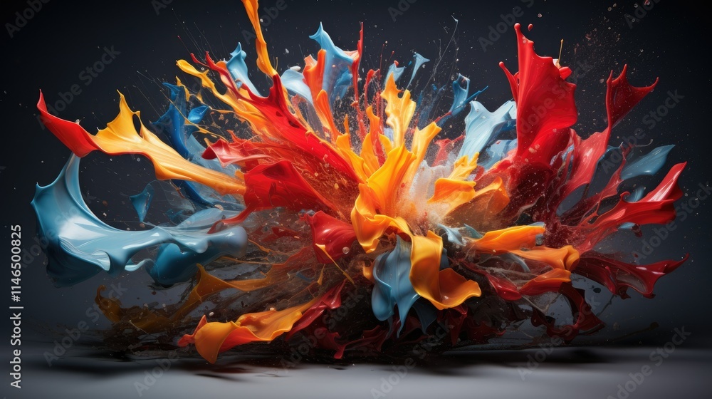Abstract paint splashes with a motion blur effect Abstract paint splashes with a motion blur effect