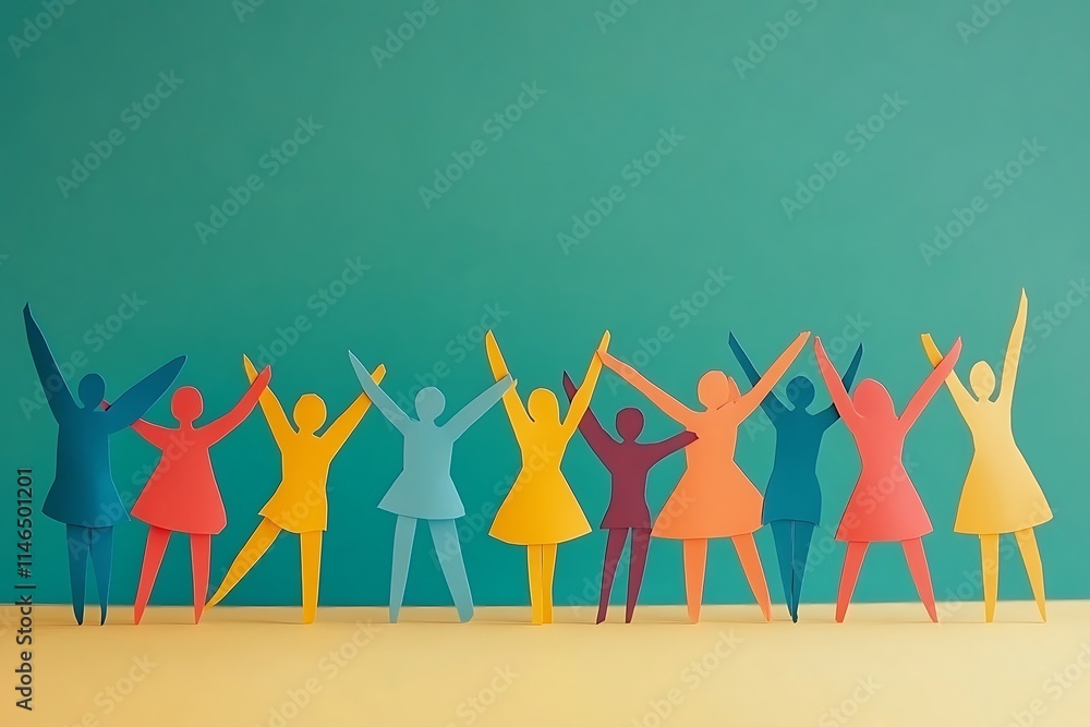 Colorful Paper People Celebrating Unity7