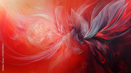A vibrant abstract composition with flowing shapes and colors, evoking emotion and movement.