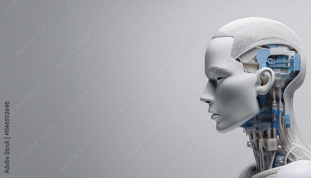 Future Consumer and technology concept: AI-generated art, machine and human creativity fusion. Future Consumer and technology concept: AI-generated art, machine and human creativity fusion.
