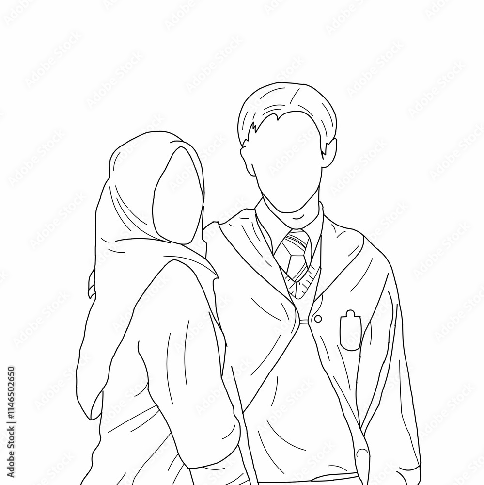 Fototapeta premium sketch of a couple