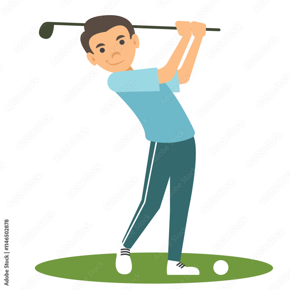 illustration of a man is playing golf illustration of a man is playing golf