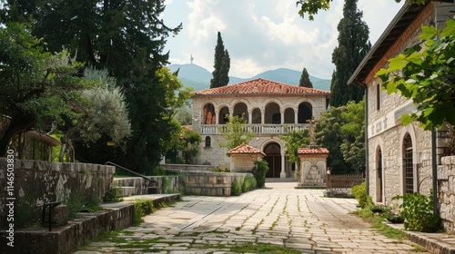 Wallpaper Mural Serene Architecture Amidst Nature in a Historic Village Torontodigital.ca