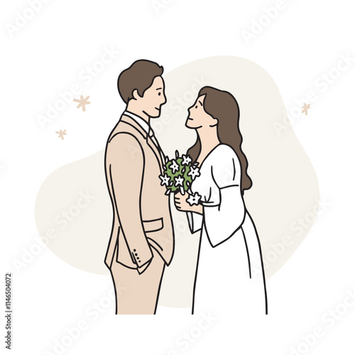 Wedding Couple Hand Picture Illustration