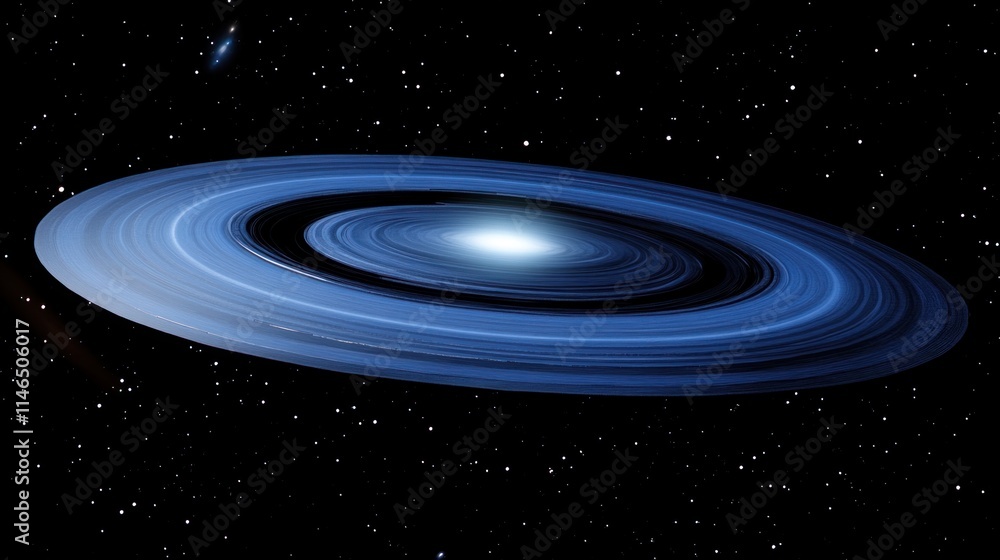 Fototapeta premium Stunning cosmic view of a spiral galaxy with bright core and dark rings.