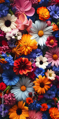 A vibrant display of colorful wildflowers