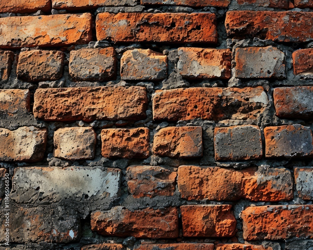 Obraz premium Seamless Retro Brick Wall Texture Background for Vintage Grunge Design